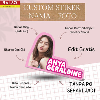STIKER CUSTOM NAMA DAN FOTO BISA  WAJAH SENDIRI / ARTIS WATERPROOF