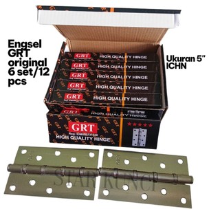 12 Pcs/6pasang engsel GRT original tebal tersedia silver dan hitam
