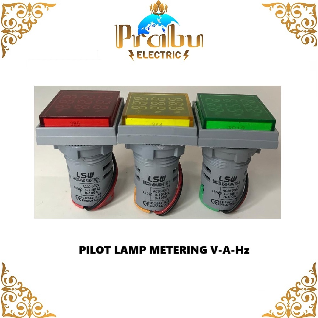 PILOT LAMP V+A+Hz / PILOT LAMP VOLTMETER+ CAMPEREMETER+HZ LED 500V 100A 105Hz