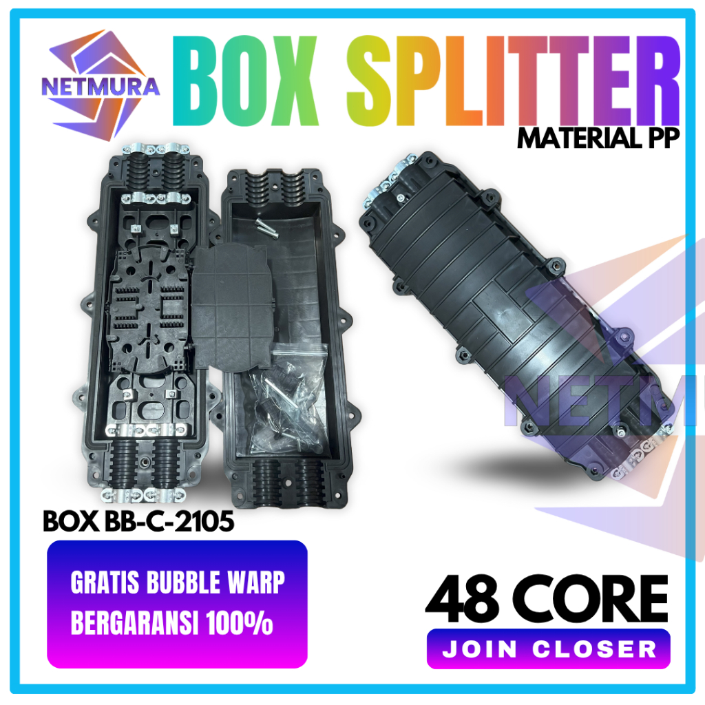 JOINT CLOSURE 48 CORE FIBER OPTIC ที่แข็งแกร่งและทนฝนและแดด