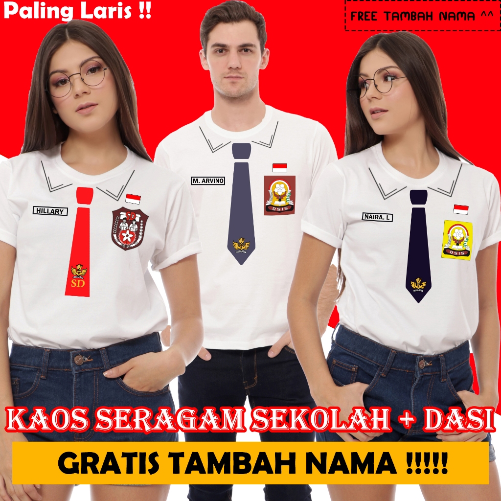 HOONEYBEE - SCHOOL UNIFORM เสื้อยืด + COLLAR OSIS เสื้อยืด ELEMENTARY SCHOOL เสื้อยืด JUNIOR HIGH SC