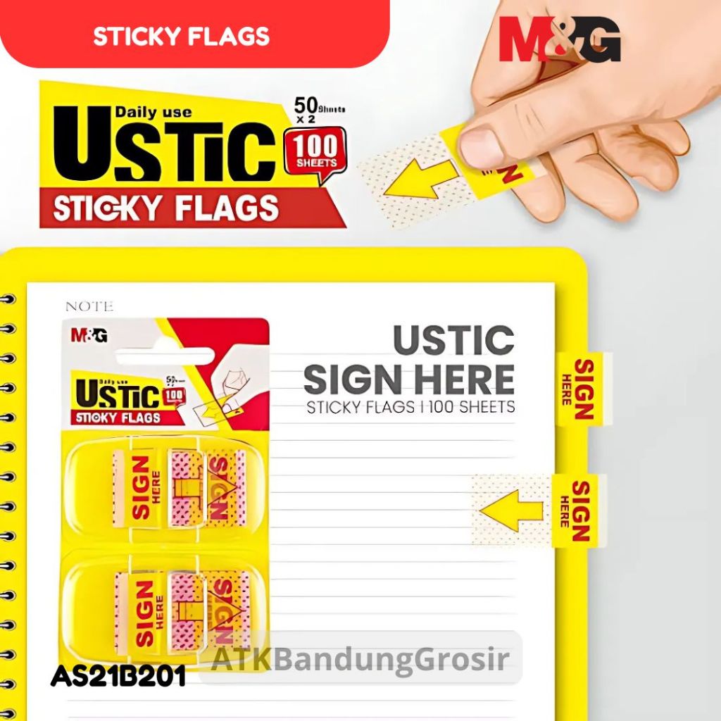 Sticky Flags M&G Sign ที่นี่ทุกวัน AS21B201 100 แผ่น YS-495 School & Office Supplies