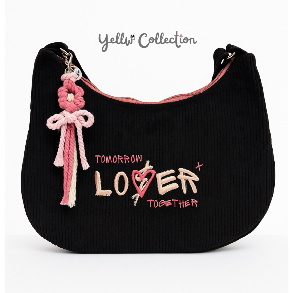 GANTUNGAN [ไม้แขวนเสื้อฟรี] TXT SHOULDER BAG SLINGBAG CORDUROY ฟรีที่แขวน TXT TOMORROW XX TOGETHER ก