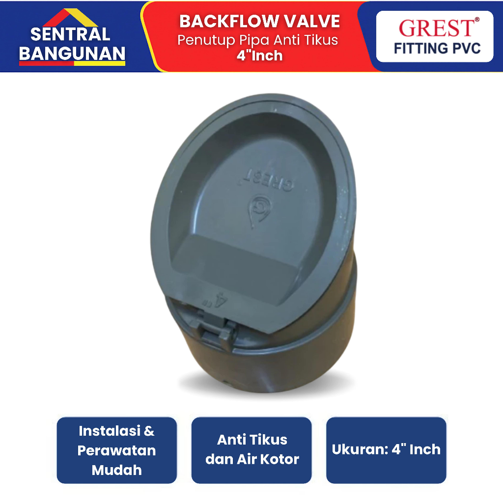 วาล์วไหลย้อนกลับ GREST 4 นิ้ว PVC / วาล์วไหลย้อนกลับป้องกันกลิ่น / ฝาครอบท่อ / ป้องกันการหนู