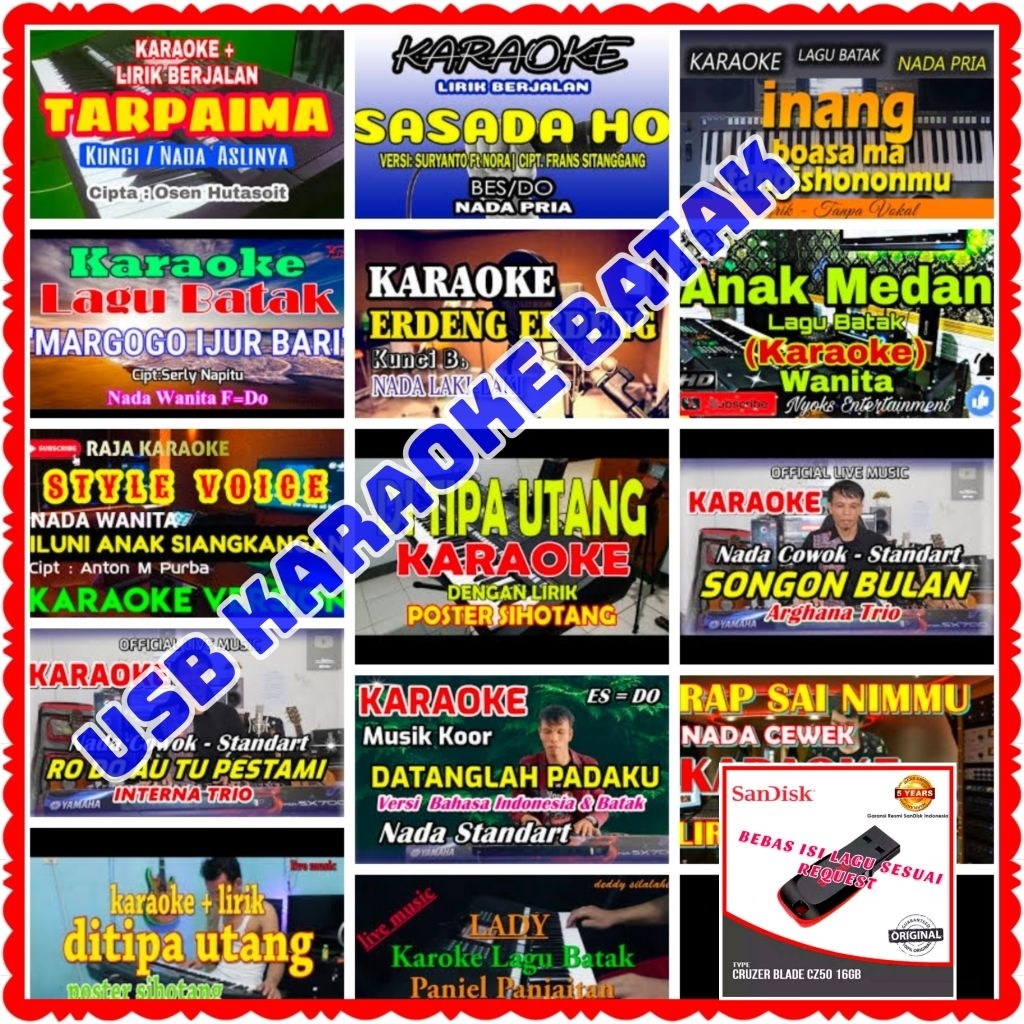 USB KARAOKE MP4 BATAK SONGS - FULL KARAOKE FLASHDISK BATAK SONGS - NOSTALGIC BATAK KARAOKE FLASHDISK