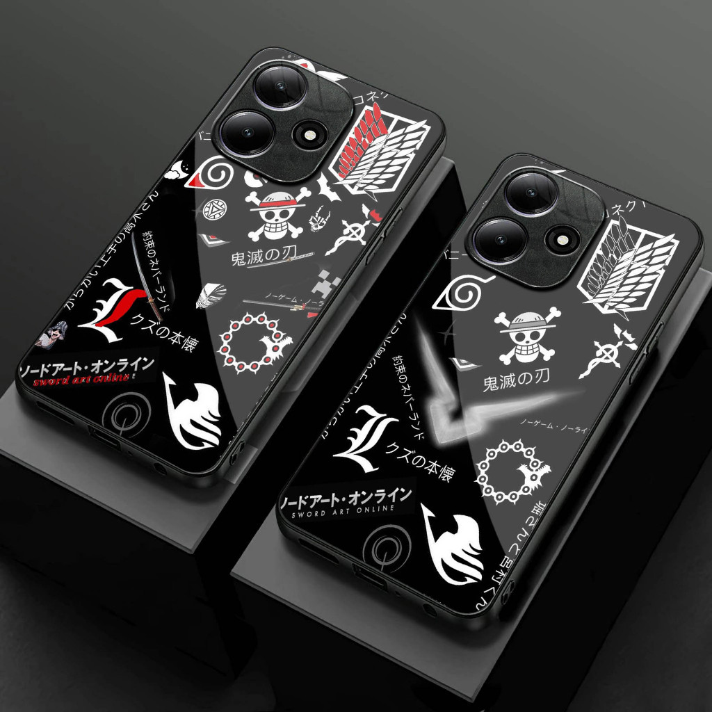 Itel A80 A70 A50 P65 S25 RS4 S17 S16 Soft Glass Casing - Glossy Glass Softcase HP Cae -K107