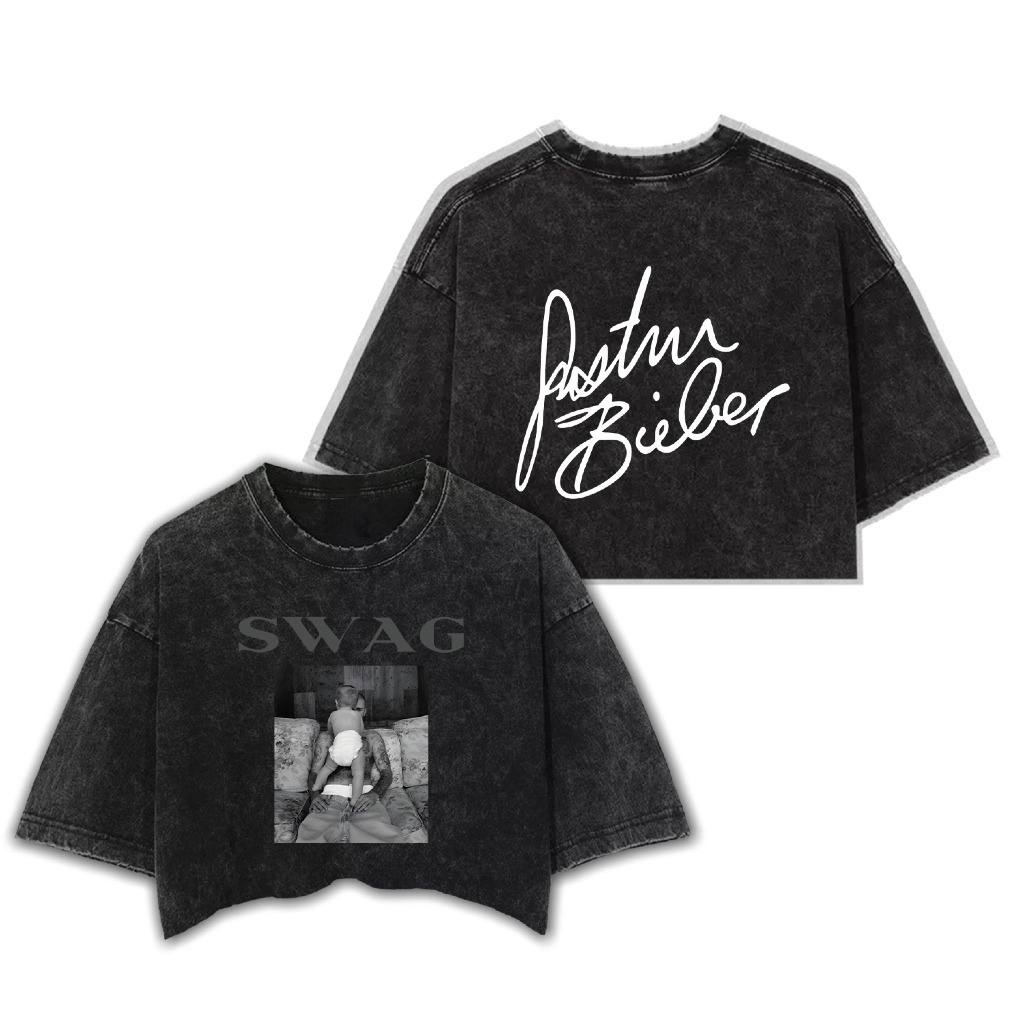 ฟิโก JUSTIN BIEBER SWAG 1 | เสื้อครอปพรีเมี่ยมครบไซส์ | ครอปสโตนวอช