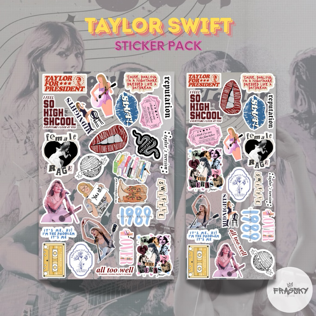 HP Fragsky - 20 & 25 ชิ้น Special Series TAYLOR SWIFT Artist Pack สติ๊กเกอร์ | สติ๊กเกอร์ความงามระดั