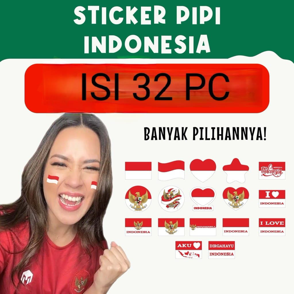 INDONESIAN CHEEK STICKERS MIX MOTIFS 32 PC