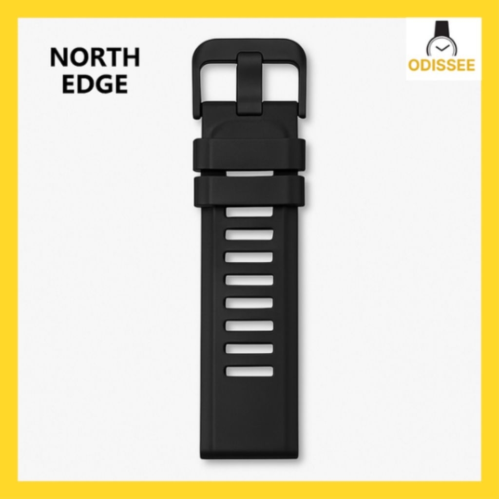 สายนาฬิกายางซิลิโคนยางสีดํา North Edge Vertico ดั้งเดิม