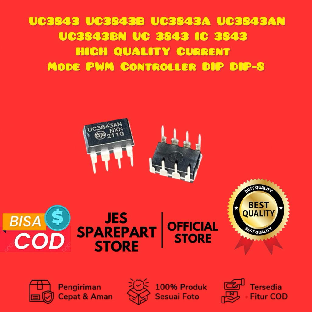 UC3843 UC3843B UC3843A UC3843AN UC3843BN UC 3843 IC 3843 คุณภาพสูงโหมดปัจจุบัน PWM Controller DIP-8