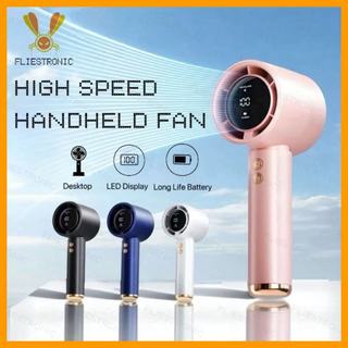 COD FLIESTRONIC Kipas Angin Mini Portable USB Genggam N68 Layar LED Angin Kencang 100 High Speed Handheld Fan Adjustable Fan Speed Digital Display