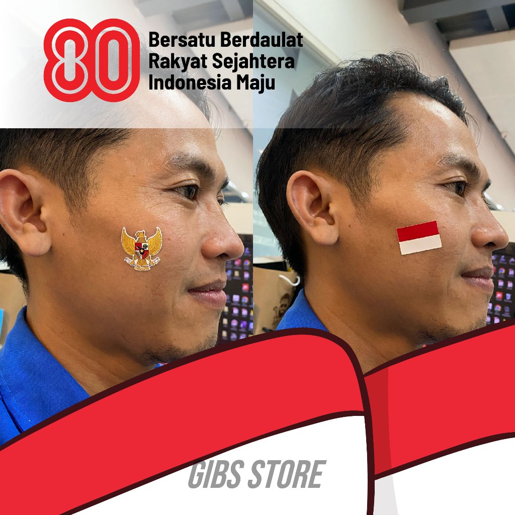 80th Anniversary of INDONESIA Cheek STICKER