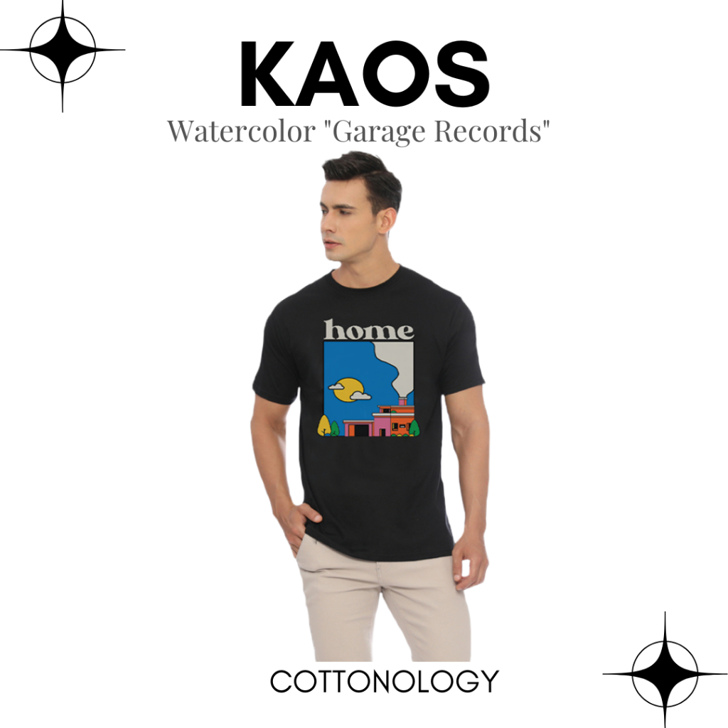 เสื้อยืดสีน้ํา Cottonology Black "Garage Records"