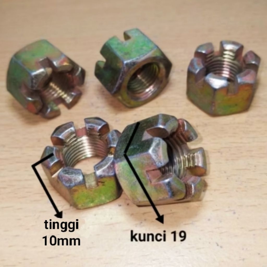 น็อตมงกุฏ beneng m12 pitch 1.25 เหล็กเดิม