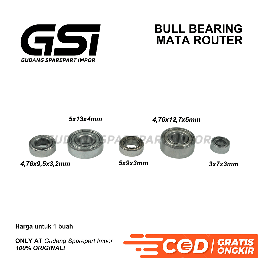 MATA BULL Bearing Profile Bit / Bearing Router Bit / Laker 3mm, 4.76mm, 5mm