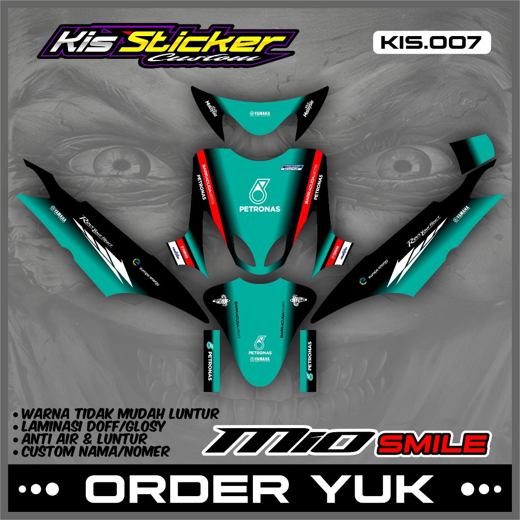 DECAL STICKER FULL BODY MIO SMILE - DECAL STICKER STRIPING VARIATION MIO SMILE COOL PETRONAS KiS.07