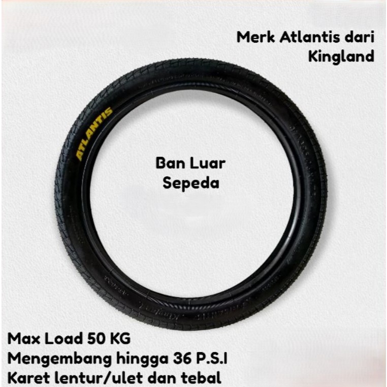 Atlantis Kingland ยี่ห้อ 20 x 2.125 Mini CTB ยางจักรยานพับ / 20 x 2.125 ยางจักรยานพับ