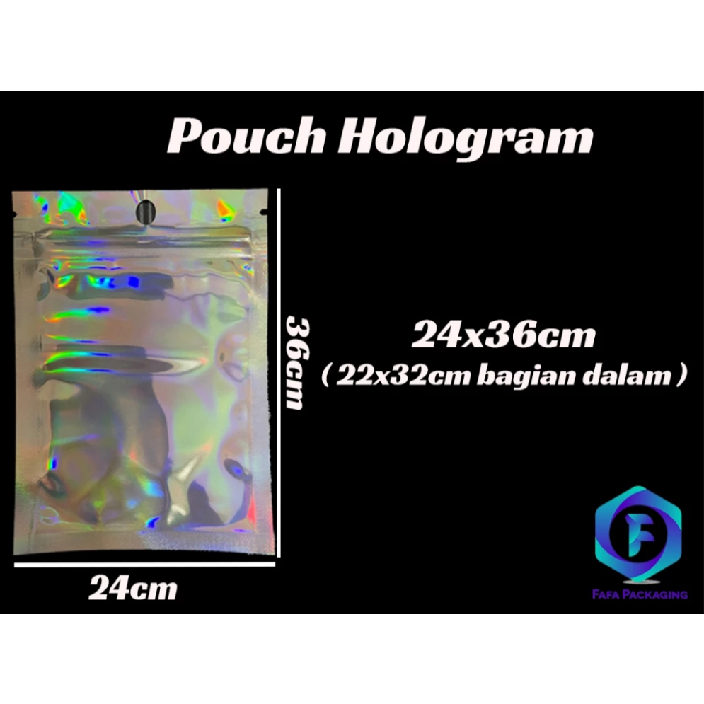 24x36 CM HOLOGRAM LASER POUCH PACKAGING ZIPLOCK NON STANDING