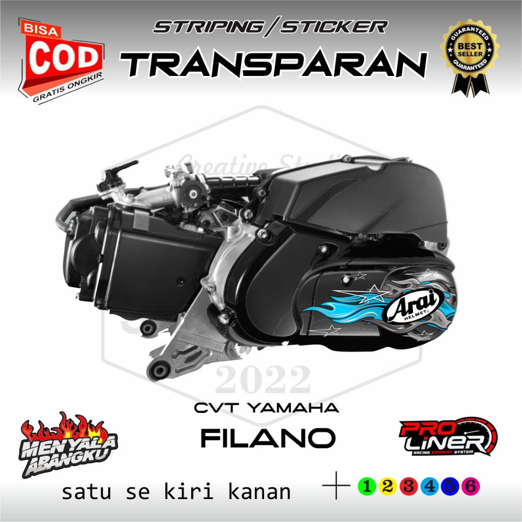 สติ๊กเกอร์บล็อก Yamaha grand filano cvt ดีไซน์ใหม่ motif แบบเรียบง่าย หลากสี