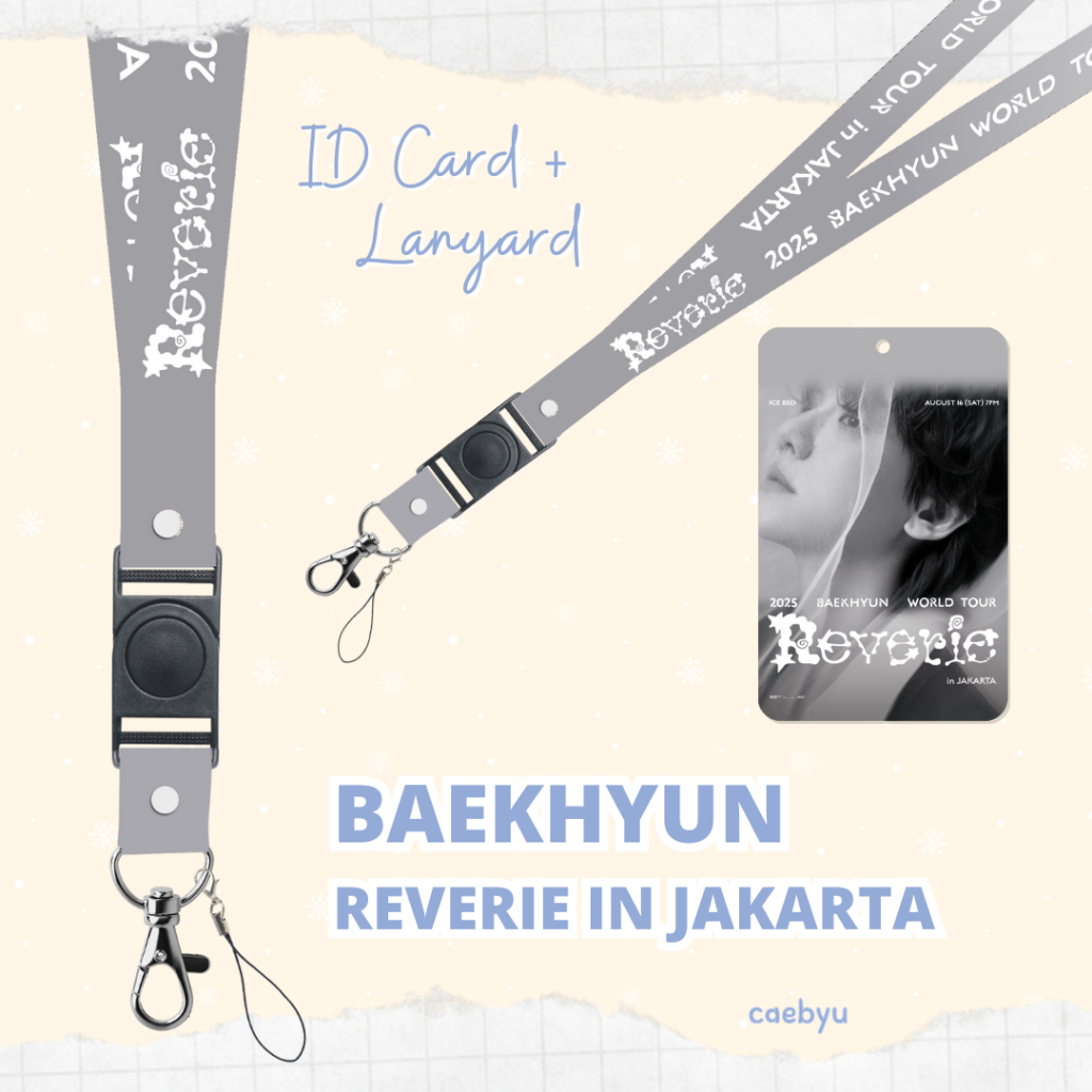 GANTUNGAN ID Card + Lanyard BAEKHYUN REVERIE ใน Kpop exo-l exo l อินโดนีเซีย JKT คอนเสิร์ต INA K-Pop