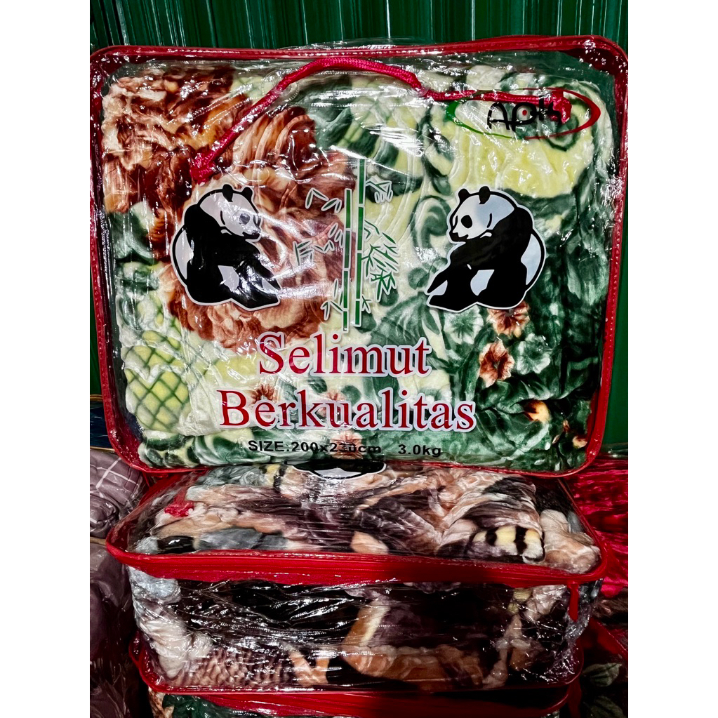 APK ผ้าห่มฟลีซ 2 ชั้น Panda ขนาด 200x230