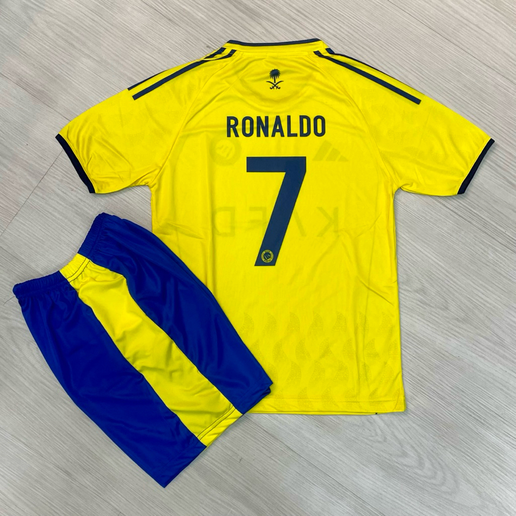 Ronaldo Al Nas เด็กชุด Cristiano Ronaldo เด็กเสื้อฟุตบอล Ronaldo เด็ก Jersey Ronaldo 7 การพิมพ์ระเหิ