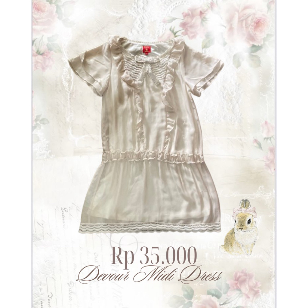 ชุดเดรสมิดิ Devour | Milkmaid igari sawako coquette preloved thrift