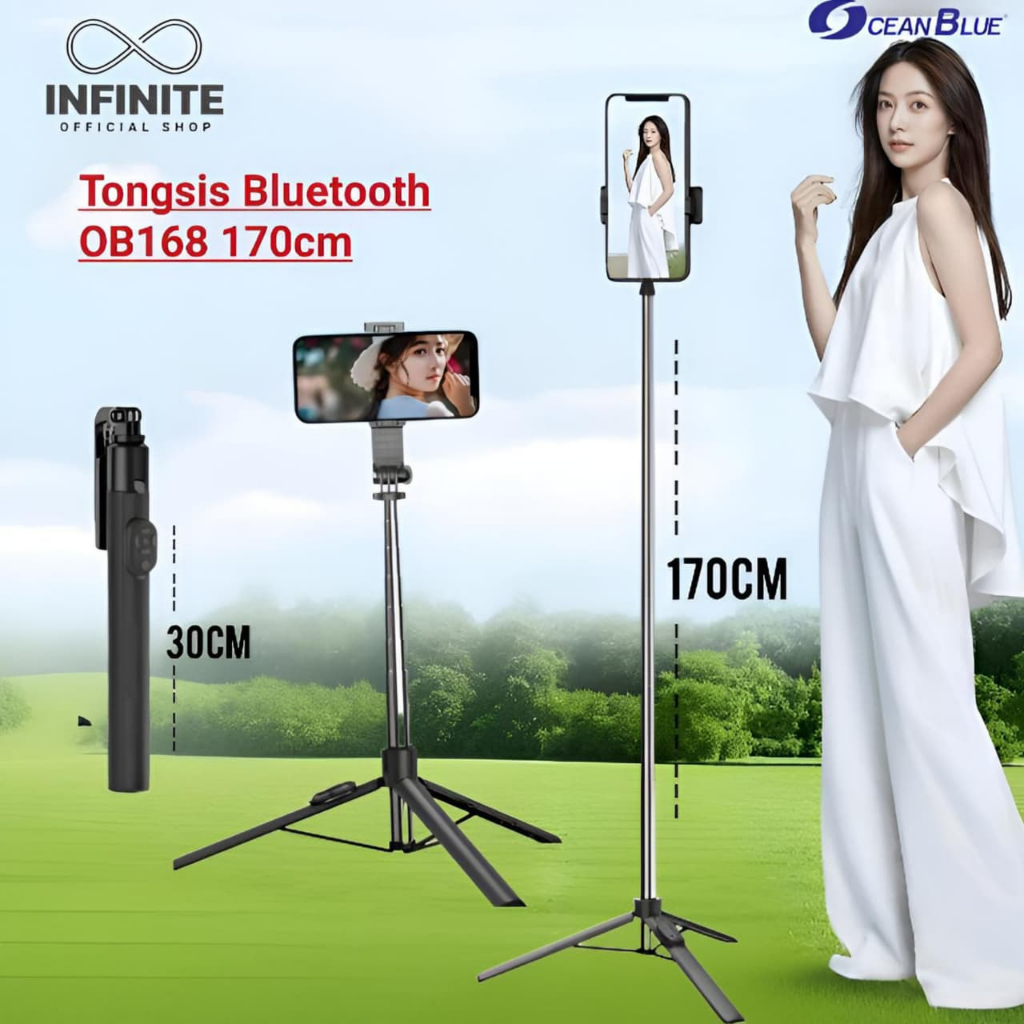 Tongsis ขาตั้งกล้อง Content Creator Selfie Stick Stand Holder HP OB168 170Cm OCEANBLUE