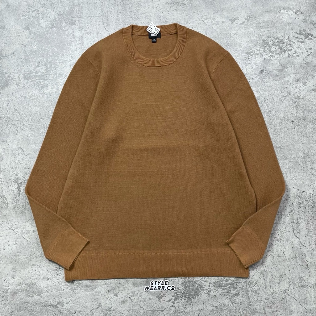 เสื้อสเวตเตอร์สีน้ําตาล Uniqlo milano - kn3672