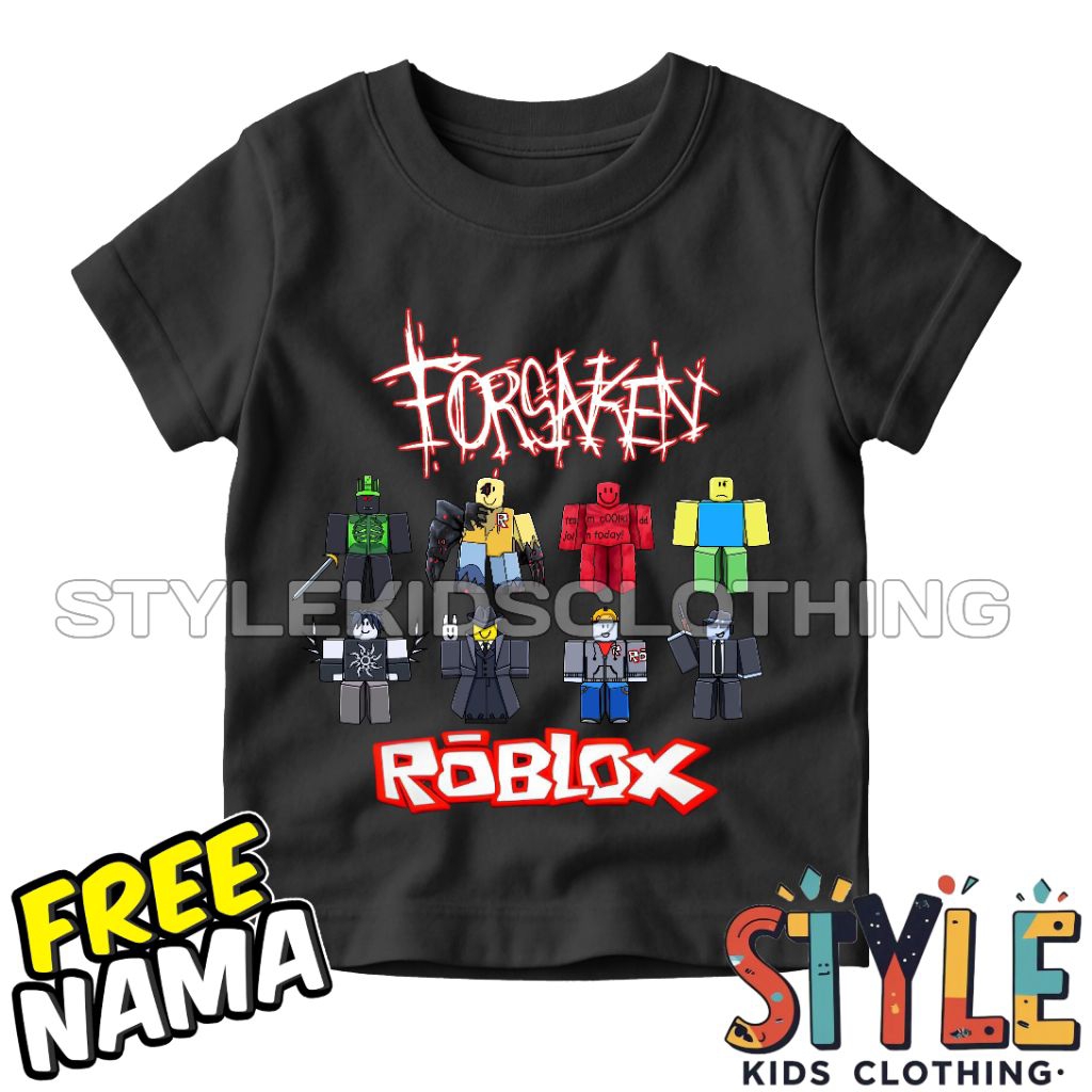 เสื้อยืดเด็ก Roblox Forsaken เสื้อผ้าเด็ก All ตัวอักษรฟรีชื่อ/เสื้อยืดเด็ก 1x1x1 JOHN DOE COOLkid NO