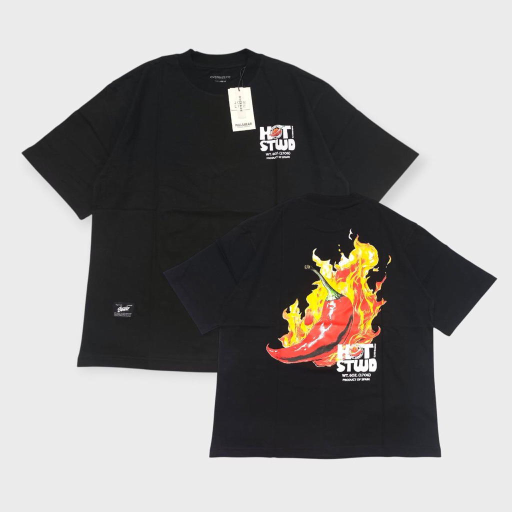 PULL&BEAR STWD ปักพริก MIROR 1:1 ORIGINAL COMBED 20S เสื้อยืด