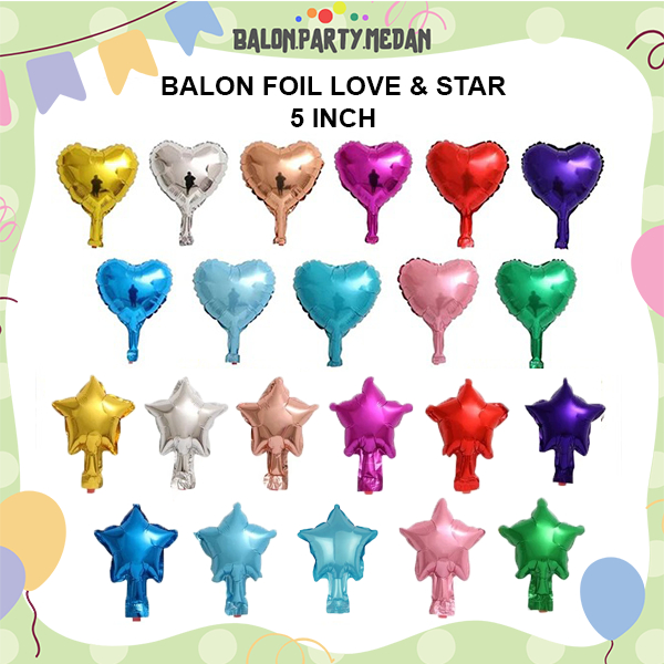 5 นิ้ว Small Star Love ฟอยล์บอลลูน Love Star บอลลูน Mini 5 นิ้ว