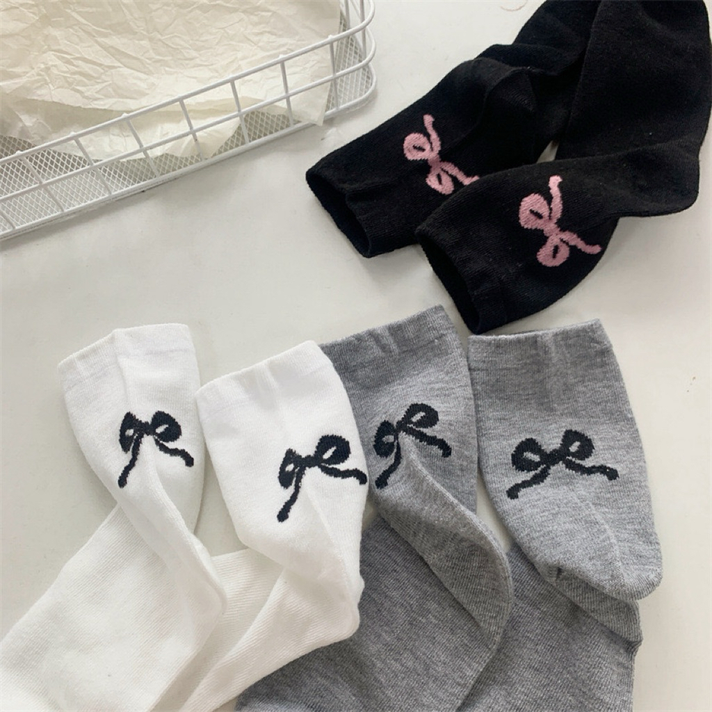 Mocorie - Meyisella coquette Ribbon Socks / Long Pink Ribbon coquette Socks / Long Pink Ribbon Socks