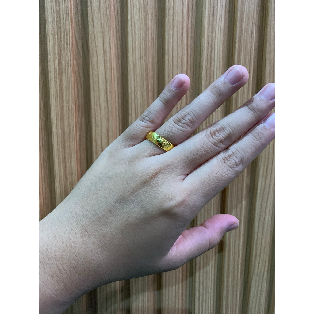 23K GOLD BANGKOK MOTIF SAND RING, MOST DURABLE AND LONG-LASTING RING