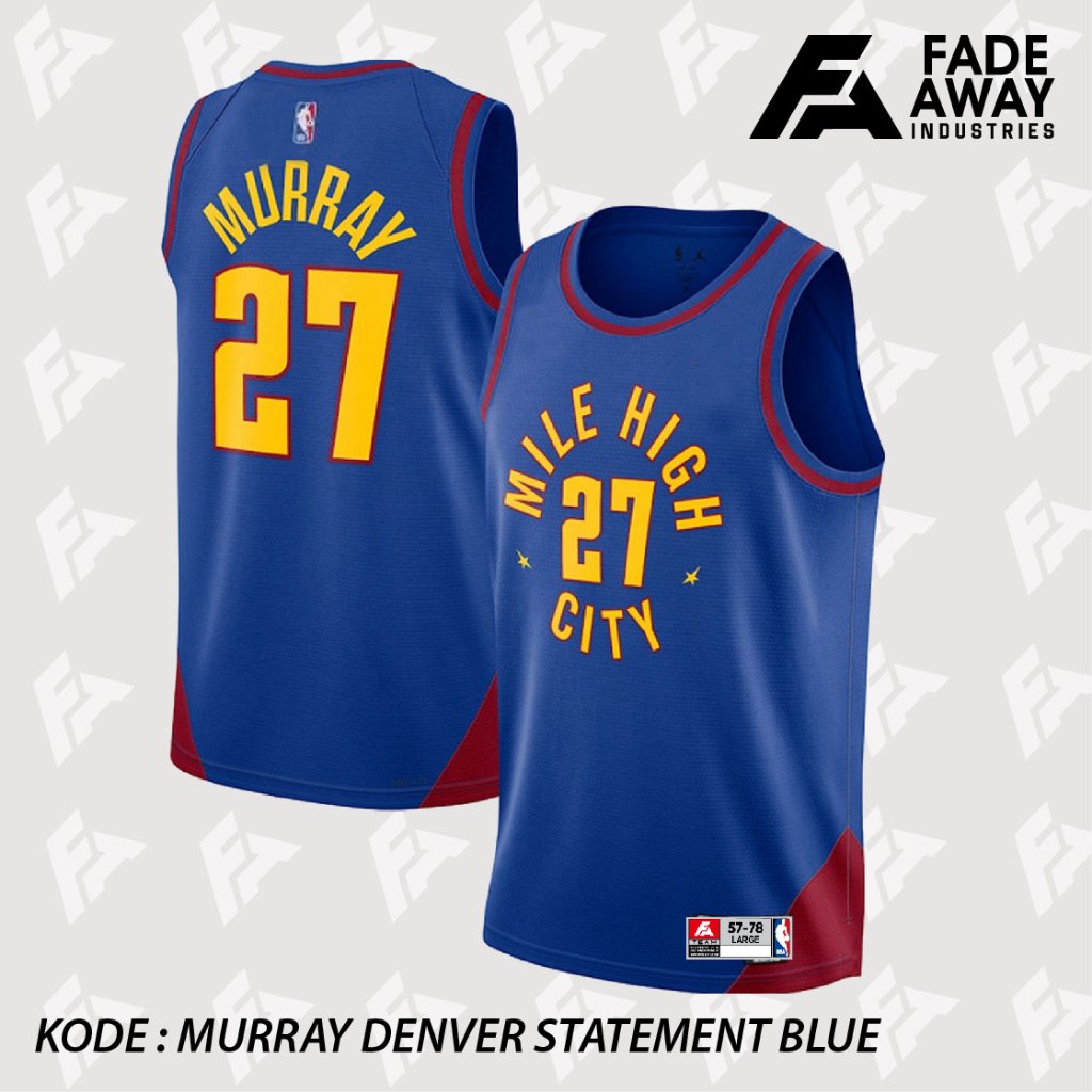 MURRAY BASKET JERSEY 27 DENVER STATEMENT BLUE MILE HIGH CITY