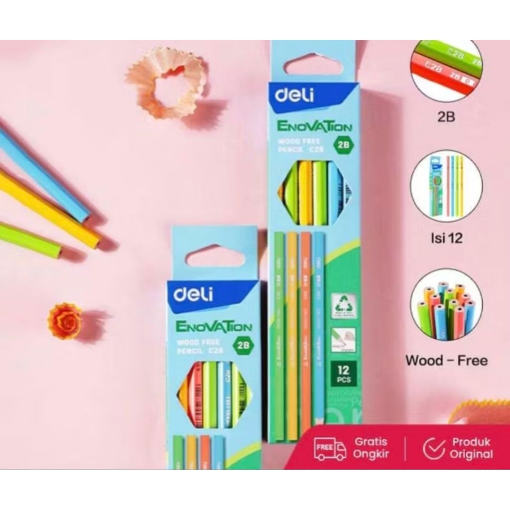 Deli Agatis Innovation 2B Pencil (1 แพ็ค) / ดินสอ Deli Wood 2b มี 12 ชิ้น