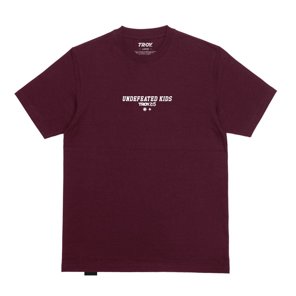 MERAH Troy Company Tshirt Maroon Undefeated Kids - เสื้อยืดแขนสั้น Maroon Red T-Shirt MTD 2928