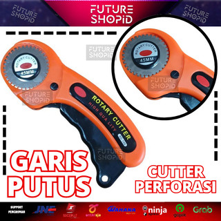Rotary Cutter PERFORASI Roller 45mm Pisau Alat Pemotong Garis Putus Kupon Voucher Karcis Craft Cutting Mat / Kertas Paper Proporasi