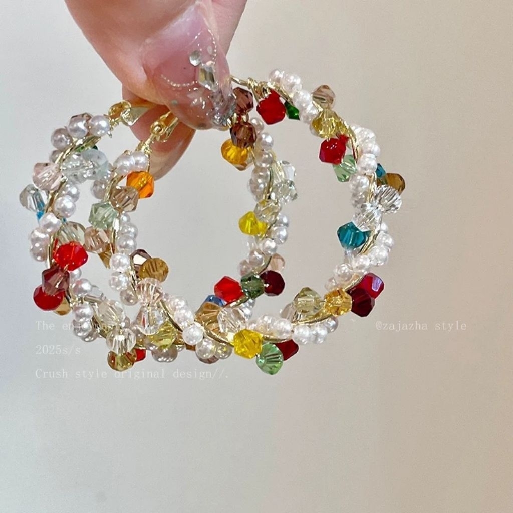 ต่างหู Mutiarq สีรุ้ง MN37/ต่างหู Pestw สําหรับผู้หญิง/ต่างหูผู้หญิงสไตล์เกาหลี