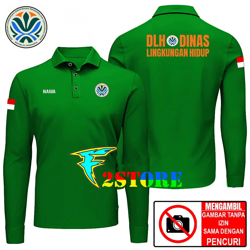 DLH เสื้อยืดคอปก - ENVISRONMENTAL SERVICE FREE NAME F2ASTORE