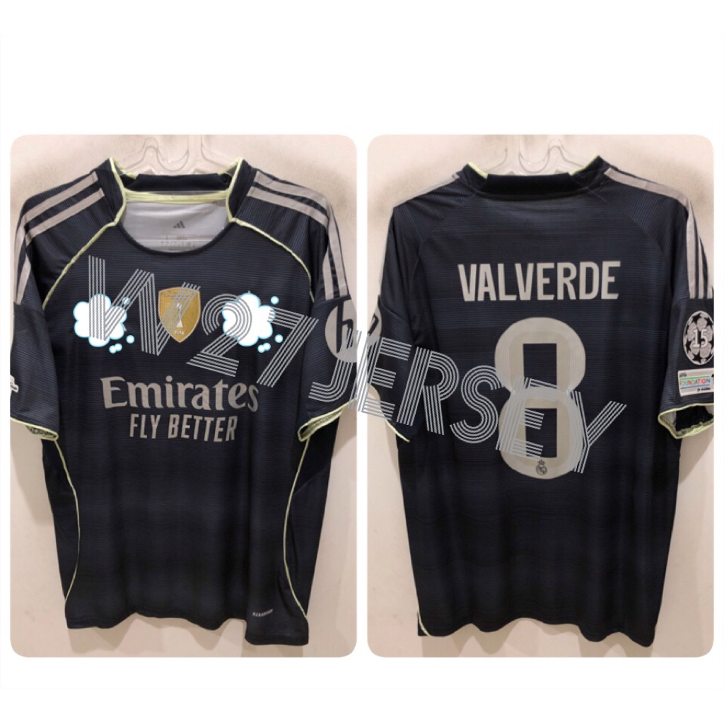 JERSEY MAD - R1D AWAY 2025-2026 เครื่องเล่นชื่อ Valverde + Patch UCL