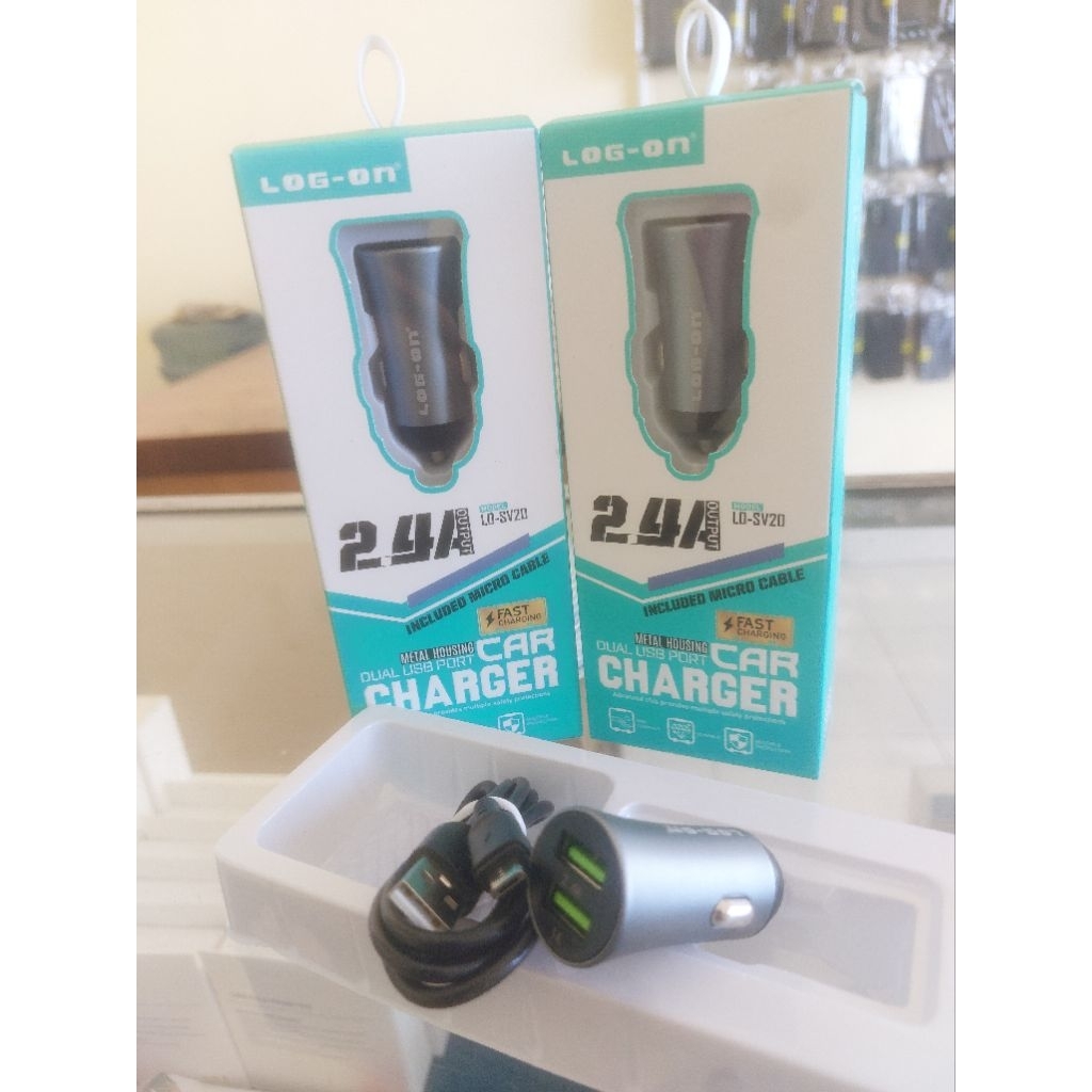SAVER LOG-ON 2.4A 2USB FAST CHARGING CAR CHARGER