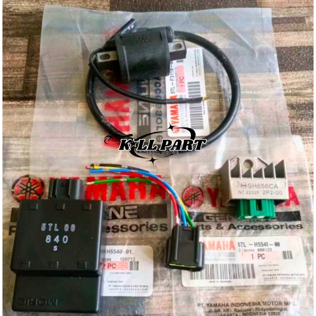 CDI UNIT SAVING PACKAGE 4 ITEMS YAMAHA MIO OLD SPORTY SMILE SOUL, FINO CARBON, NOUVO PART CODE (5TL)