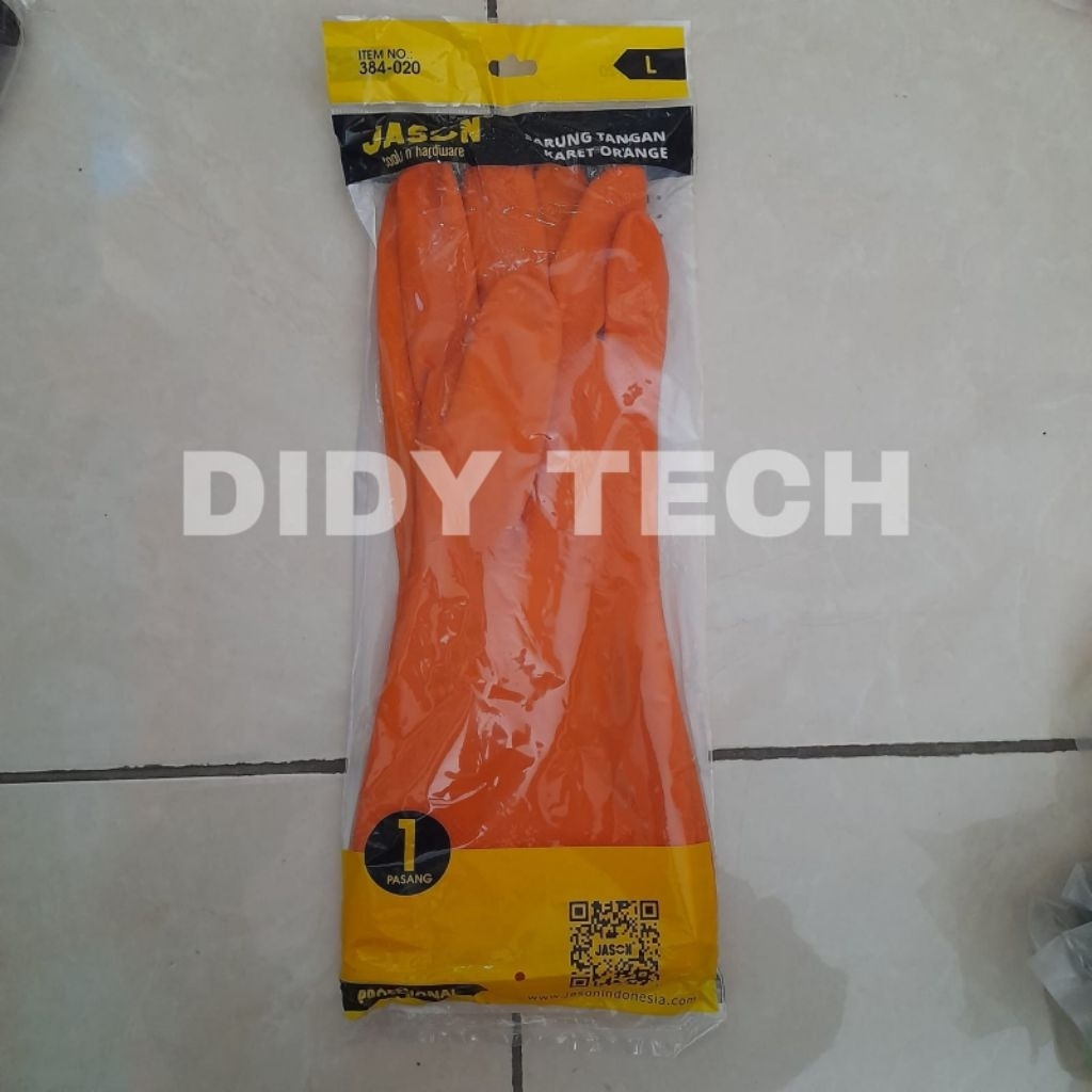 JASON ถุงมือยางสีส้ม ไซส์ L