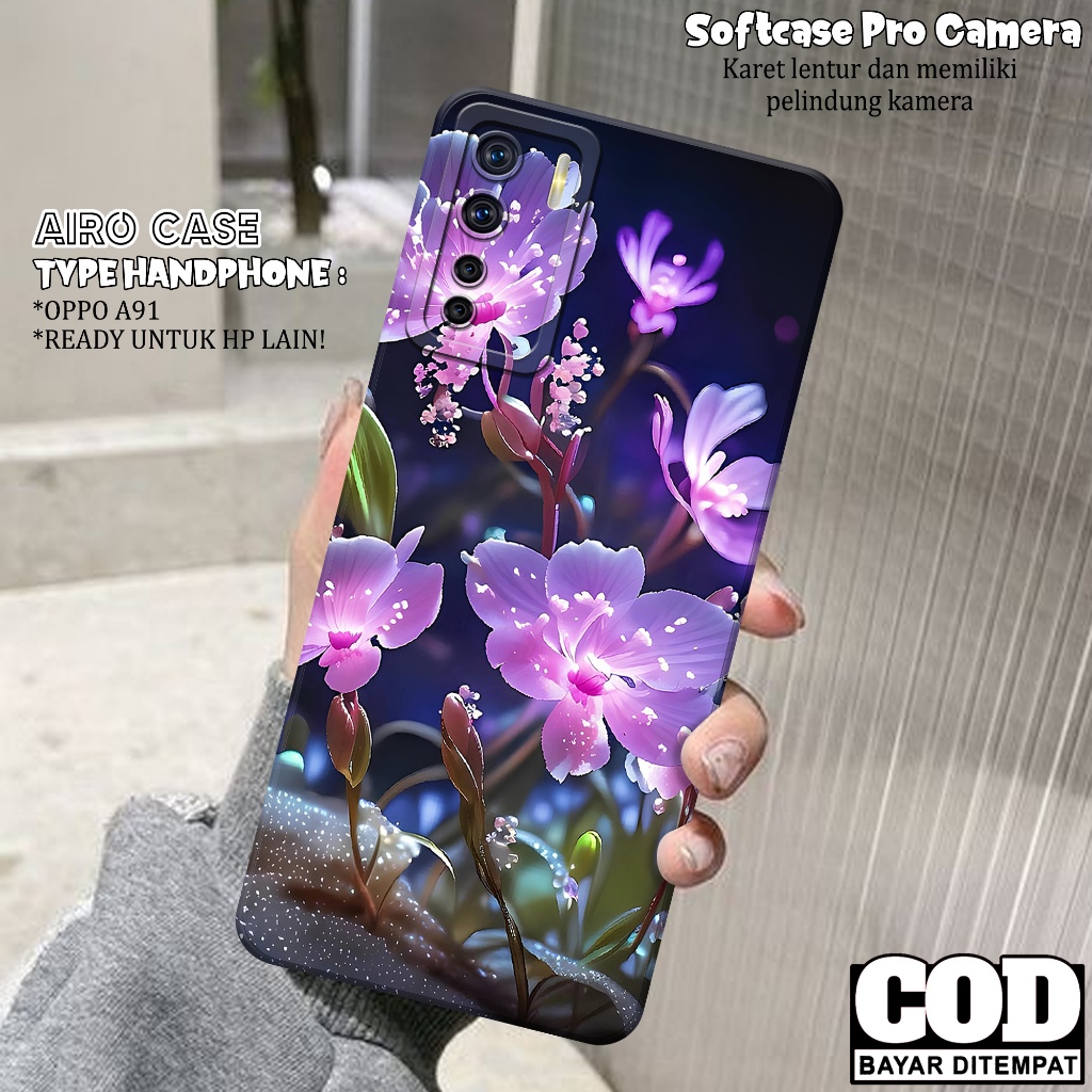 เคส OPPO A91 - OPPO A91 Softcase - เคสแฟชั่น FLOWER - เคส OPPO A91 - เคส Pro Camera Softcase - Tpu -