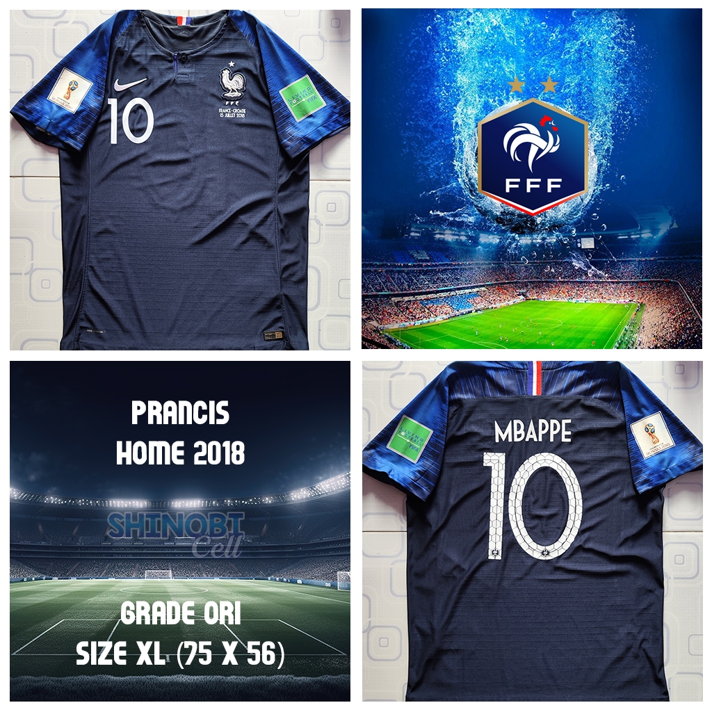 France Home Jersey 2018 France MBAPPE 10 Size XL