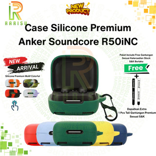 Case Casing Cover Silicone Protective Anker Soundcore R50iNC / Anker Soundcore P30i Tws + Carabiner Rarisuid
