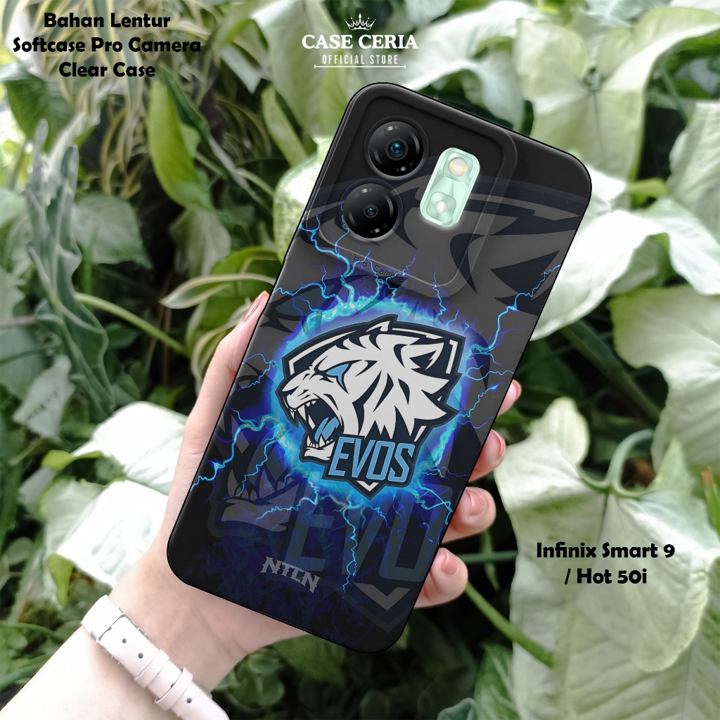 เคสสําหรับ Infinix Smart 9 / Hot 50i – EV0S Esports Motif Casing - Pro Camera Softcase – ซิลิโคนใส
