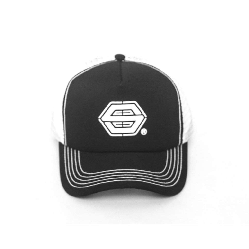 MERAH TRUCKER HAT SKATERS LOGO BLACK, RED-NAVY, NAVY | SKATERS NET HAT LOGO BLACK, RED-NAVY, NAVY